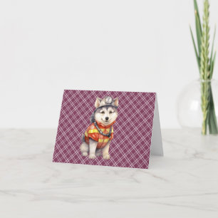 Carte De Remerciements Courageux pompier Sibérien Husky Chien honorant