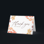 Carte De Remerciements Couronne de feuillage d'automne à l'aquarelle pour<br><div class="desc">Carte de remerciement de mariage avec couronne de feuillage d'automne à l'aquarelle | Envoyez vos remerciements avec cette carte de remerciement personnalisable à l'aquarelle. Elle présente une couronne aquarelle de feuilles d'automne et une guirlande aquarelle de feuilles et de citrouilles. Cela sera parfait pour les mariages d'automne, les remerciements et...</div>