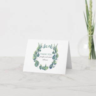 Carte De Remerciements Couronne de laurier aquarelle rustique pour remerc