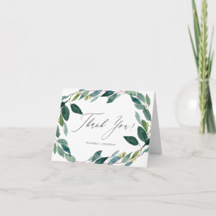 Carte De Remerciements Couronne de mariage eucalyptus aquarelle remerciem