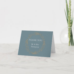 Carte De Remerciements Couronne de mariage Floral Halo Laurel