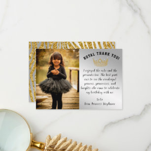 Carte De Remerciements Couronne d'or, Parties scintillant Photo personnal