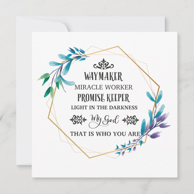 Carte De Remerciements Couronne florale bleue chrétienne (Devant)