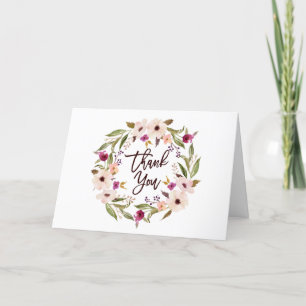 Carte De Remerciements Couronne florale bohème fantaisiste