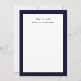 Carte De Remerciements Couture élégante bleu marine