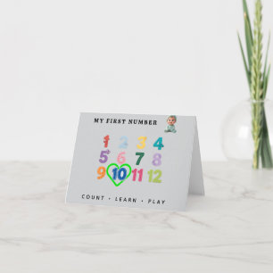Carte De Remerciements Couverture personnalisée pour bébé avec chiffres e