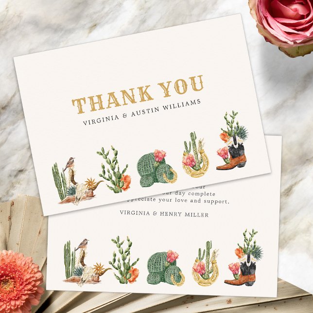 Carte De Remerciements Cow-boy de l'Ouest (Boho Western Cowboy Thank You Card by Painted Paperie
)