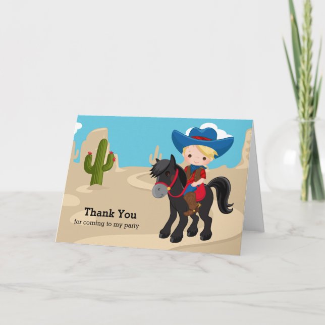 Carte De Remerciements Cowboy (Devant)