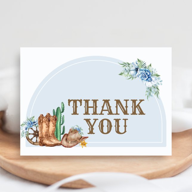 Carte De Remerciements Cowboy Baby Shower (A Little Cowboy Baby Shower Thank You Card)
