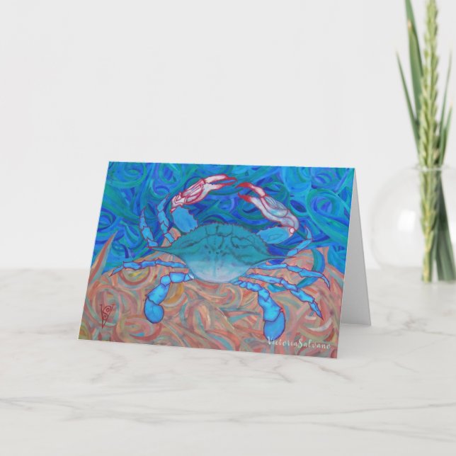 CARTE DE REMERCIEMENTS CRABE BLEUE (Devant)