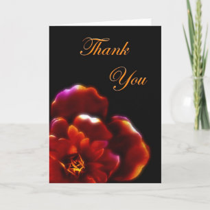 Carte de remerciements cramoisi de fleur