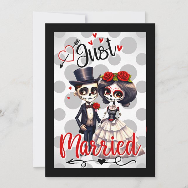 Carte De Remerciements Crâne de Sucre Mignon (Devant)