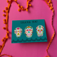 Crânes à sucre et dentelle sur Turquoise personnal