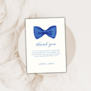 Carte De Remerciements Cravate minimaliste bleu Baby shower garçon