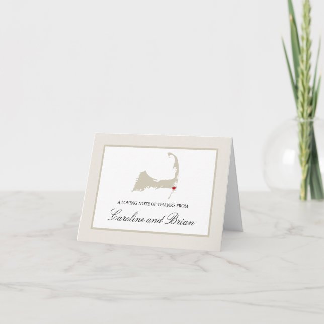 Carte De Remerciements Cream Chatham Cape Cod Thank You (Devant)