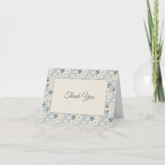 Carte De Remerciements Cream Peony Boarder Text Card