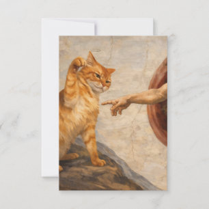 Carte De Remerciements Création d'Adam avec le chat Sarca, une œuvre d'ar