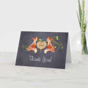 Carte De Remerciements Créatures Animales de la Forêt, Mariages Fox n Vin