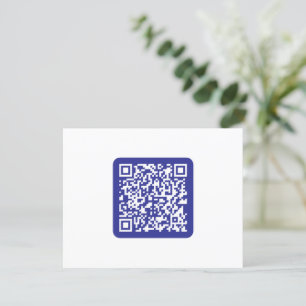 Carte De Remerciements Créer un code QR analysable   Bleu foncé modifiabl