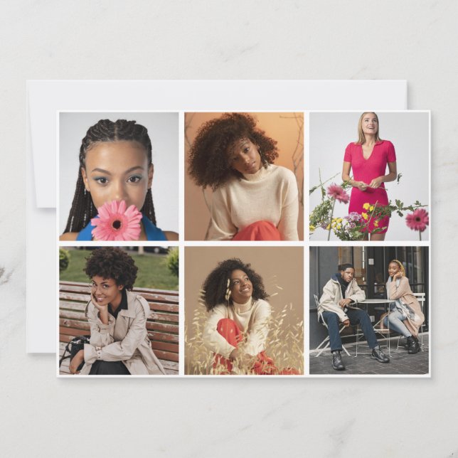 Carte De Remerciements Créez votre propre collection photo de 6 personnes (Devant)