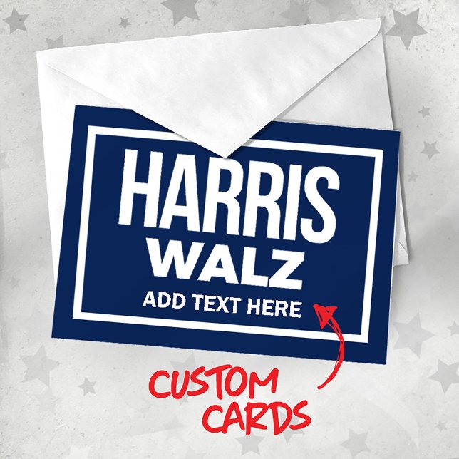 Carte De Remerciements Créez votre propre Harris Walz 2024 (Harris Walz Custom Campaign Cards, Gifts and Apparel. Add your own text or slogan!)