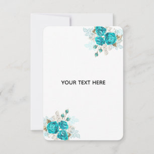 Carte De Remerciements Créez Votre Propre Rose Bleue Élégante