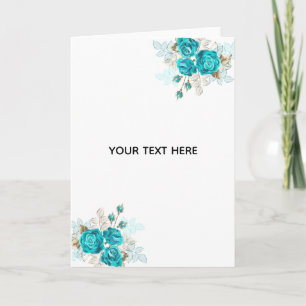 Carte De Remerciements Créez Votre Propre Rose Bleue Élégante