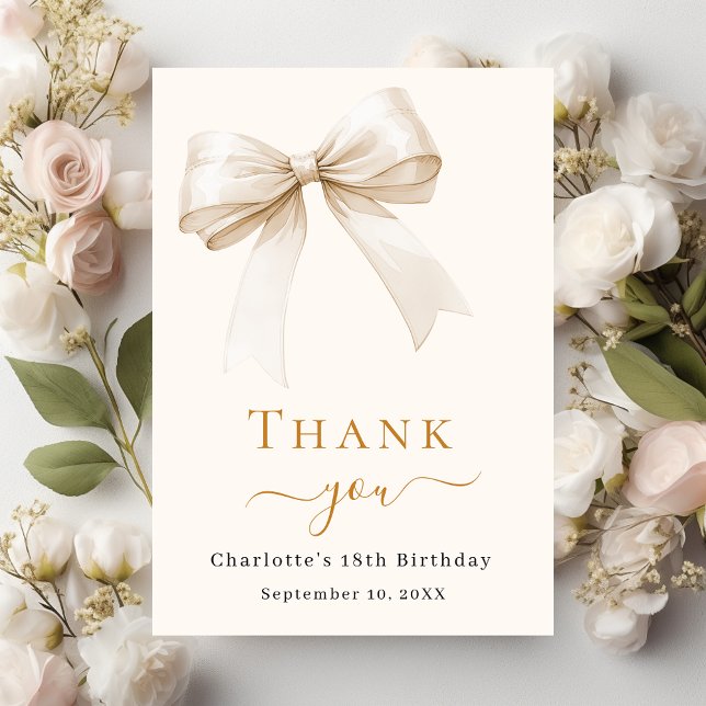 Carte De Remerciements Crème arc d'anniversaire beige (Créateur téléchargé)
