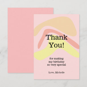 Carte De Remerciements Crème d'été rose mignon Personnalisé