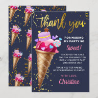 Crème glacée rose doux Anniversaire Marine Bleu