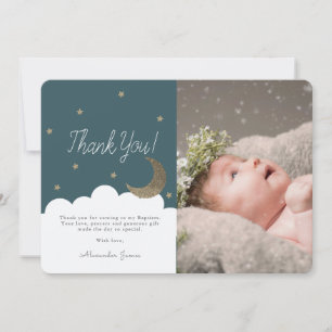 Carte De Remerciements Crescent Moon & Stars Navy Blue Photo