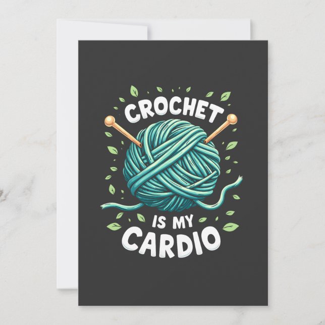 Carte De Remerciements Crochet est mon cardio Fil à coudre Fitness (Devant)