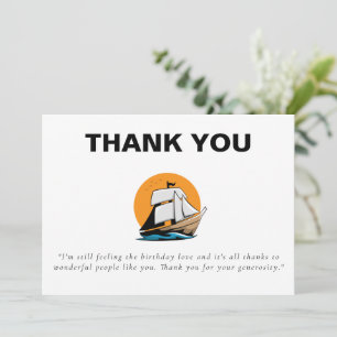 Carte De Remerciements Croisière Bateau Croisière Fête d'anniversaire 