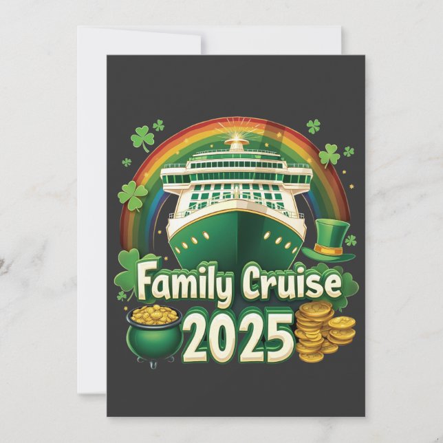 Carte De Remerciements Croisière en famille 2025 St. Patrick’s Matching L (Devant)
