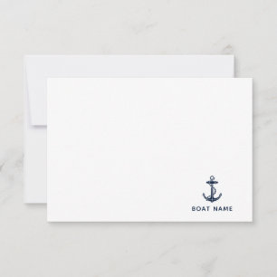 Carte De Remerciements Croisière en voilier à l'ancre bleu marine