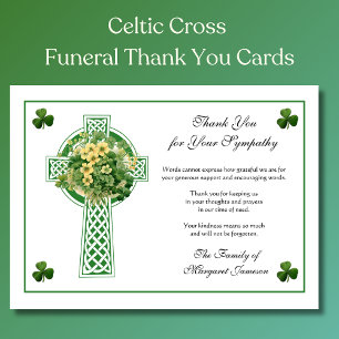 Carte De Remerciements Croix Celtique irlandaise catholique shamrock