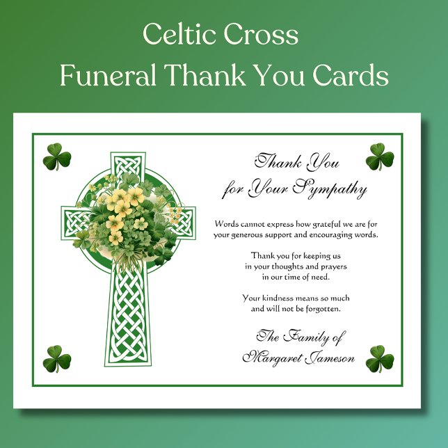 Carte De Remerciements Croix Celtique irlandaise catholique shamrock (Créateur téléchargé)