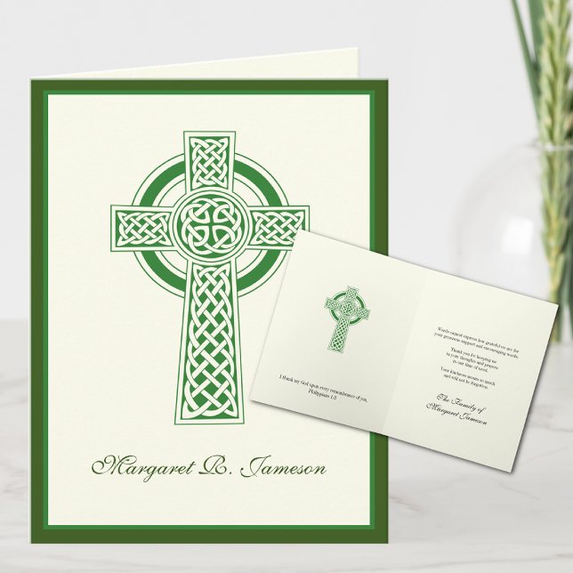 Carte De Remerciements Croix Celtique irlandaise catholique shamrock (Créateur téléchargé)