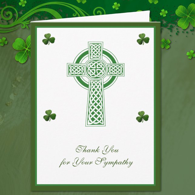Carte De Remerciements Croix Celtique irlandaise catholique shamrock (Créateur téléchargé)