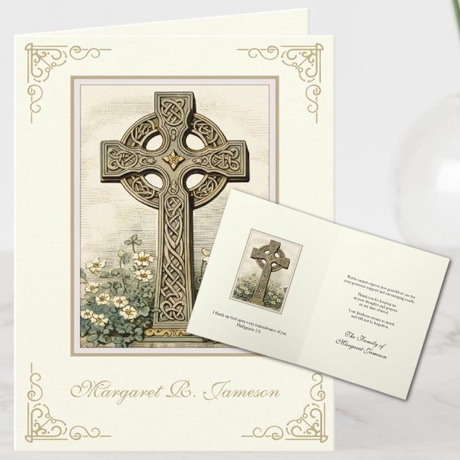 Carte De Remerciements Croix Celtique irlandaise catholique shamrock (Créateur téléchargé)