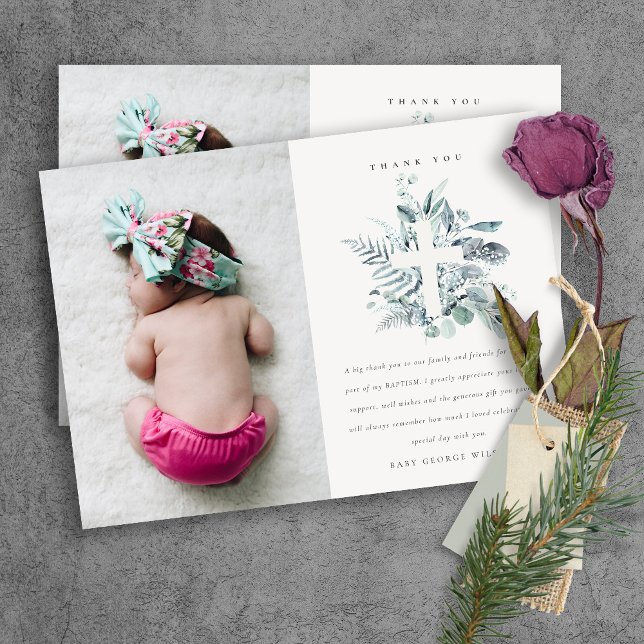 Carte De Remerciements Croix de la faune des eucalyptus bleus mousseux Ph (Créateur téléchargé)