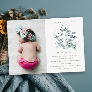 Carte De Remerciements Croix de la faune des eucalyptus bleus Photo Invit