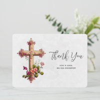 Croix élégante aux fleurs roses