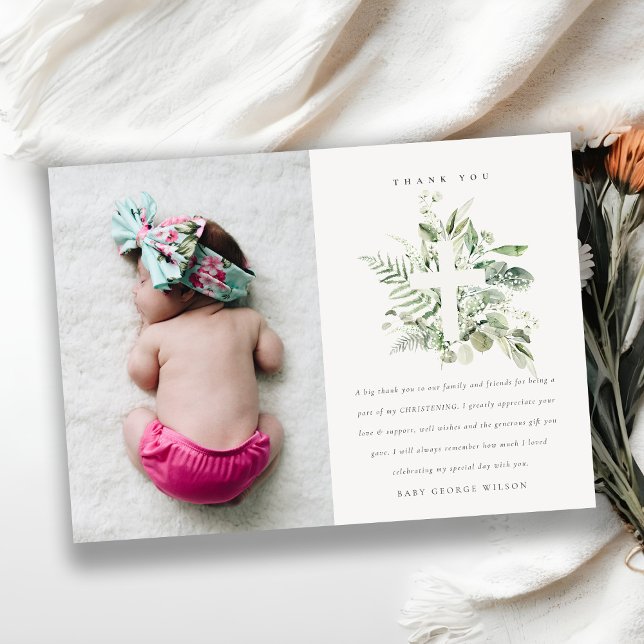 Carte De Remerciements Croix Rustique de la faune Eucalyptus (Créateur téléchargé)