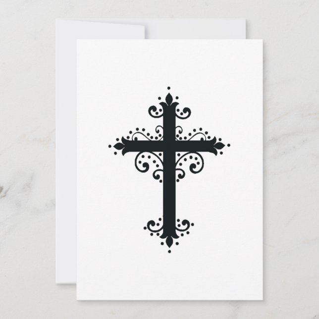 Carte De Remerciements Croix sculptée décorative de luxe (Devant)