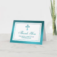 Croix Turquoise métallique Communion/Confirmation