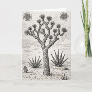 Carte De Remerciements croquis d'arbre de joshua art de croquis du dése