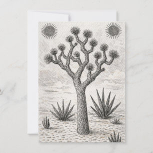 Carte De Remerciements croquis d'arbre de joshua art de croquis du dése