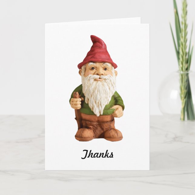 Carte De Remerciements Croquis de Garden Gnome (Devant)