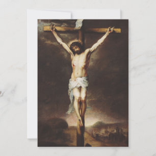 Carte De Remerciements Crucifixion par Bartolome Esteban Murillo